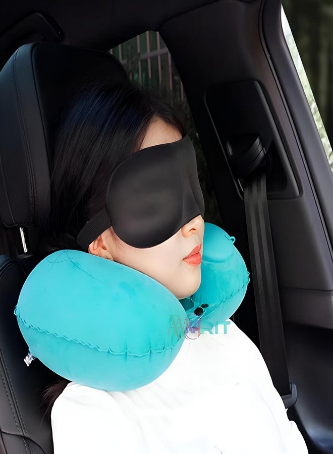 KESRINPLUS Button Travel Neck Pillow - Portable Push Type Automatic Inflatable U-Shaped Pillow for Comfortable Travel - Image 3
